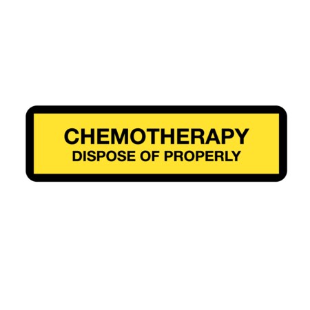 Label, Chemotherapy Dispose Of Properly 7/8 X 3 Flr Chart W/Black